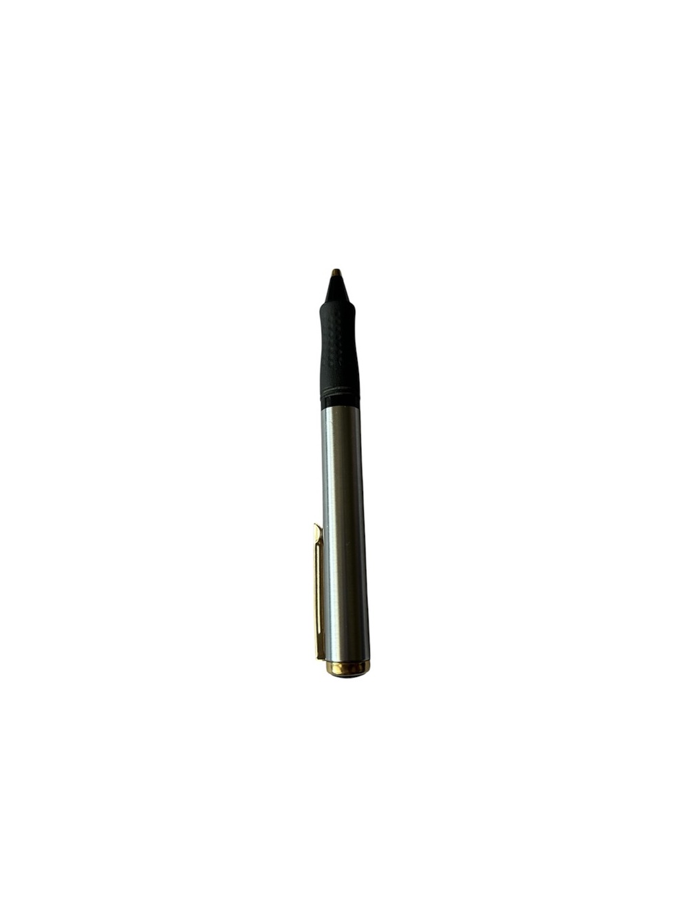 Sheaffer Metal Ballpoint Pen Stainless Steel Gold Trim Twist Pen w/ Refill Used